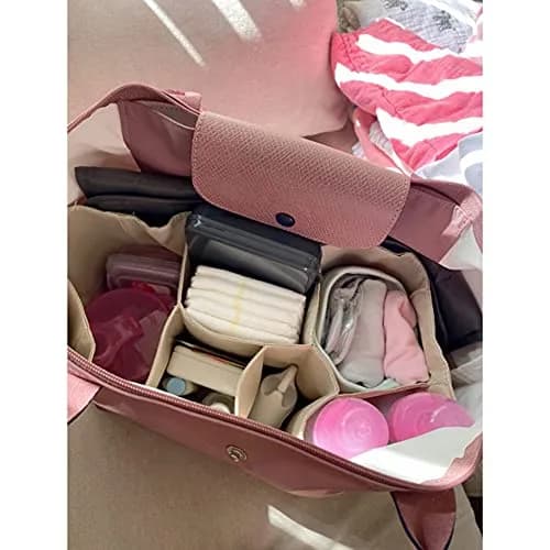Comicfs Baby Diaper Bag Insert Organizer 12 x 6.4 x 8 Inch Khaki | Water-Resistant, Durable thumbnail 2