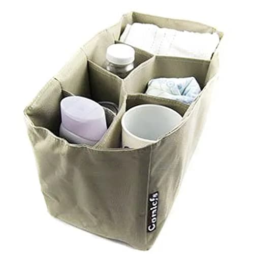 Comicfs Baby Diaper Bag Insert Organizer 12 x 6.4 x 8 Inch Khaki | Water-Resistant, Durable thumbnail 3