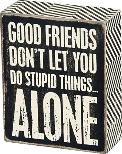 Primitives by Kathy "Good Friends" Box Sign | 10 cm x 8 cm (4" x 3") thumbnail 1