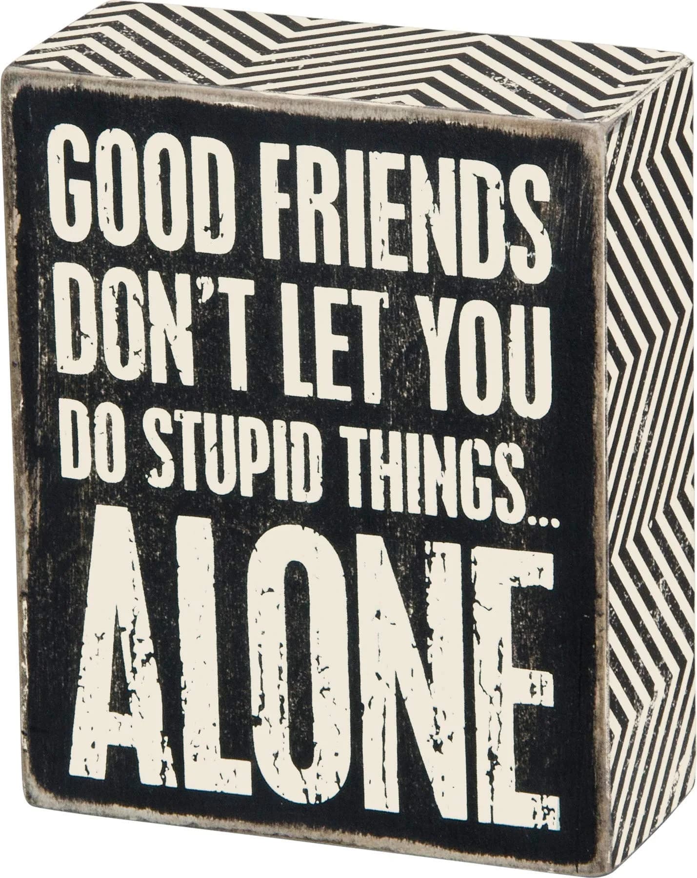 Primitives by Kathy "Good Friends" Box Sign | 10 cm x 8 cm (4" x 3") - main product image