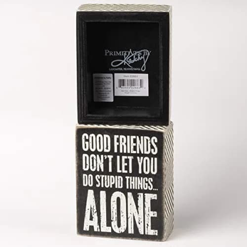 Primitives by Kathy "Good Friends" Box Sign | 10 cm x 8 cm (4" x 3") thumbnail 2