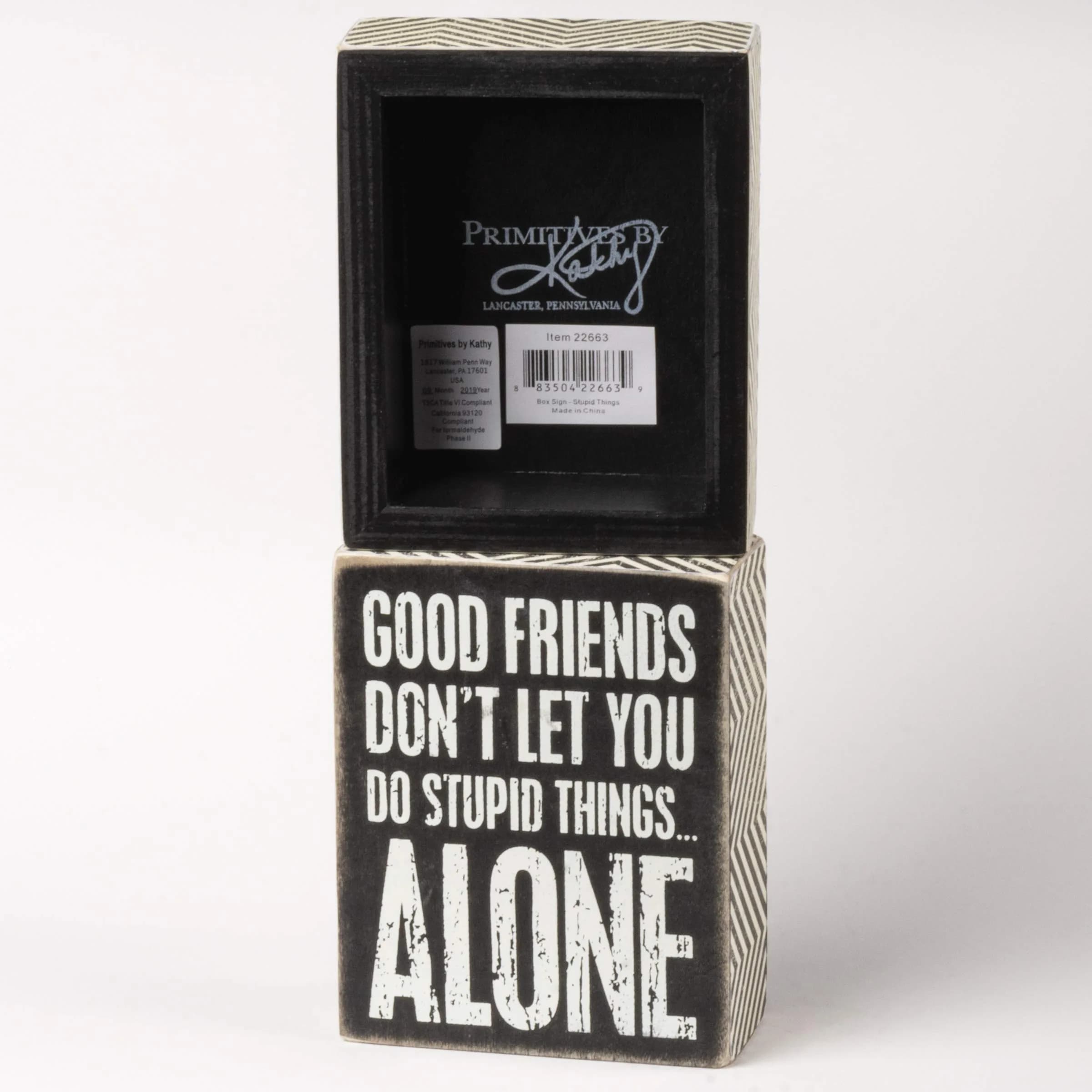 Primitives by Kathy "Good Friends" Box Sign | 10 cm x 8 cm (4" x 3") - view 2