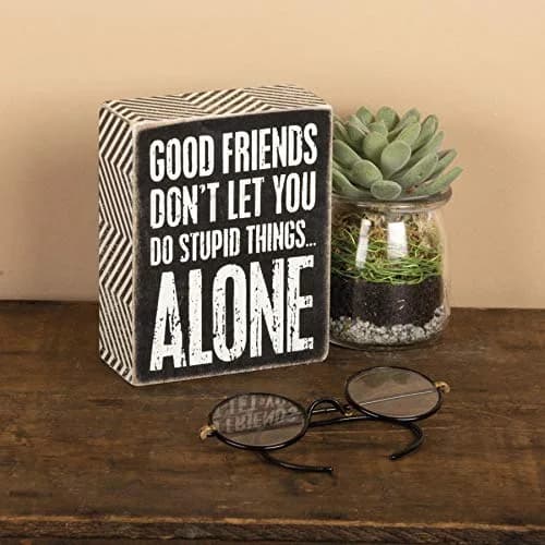 Primitives by Kathy "Good Friends" Box Sign | 10 cm x 8 cm (4" x 3") thumbnail 3