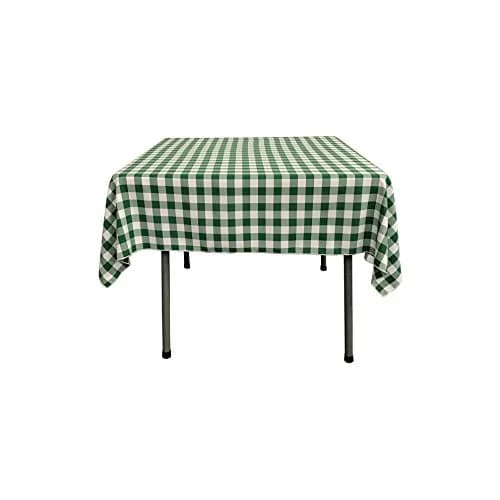 LA Linen Gingham Tablecloth - Checkered Tablecloth for Parties, Picnics & More - Farmhouse 58"x58" Green thumbnail 1