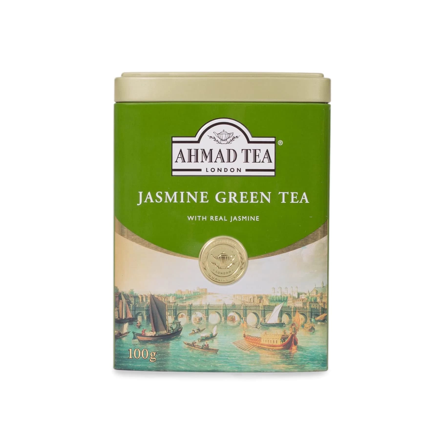 Ahmad Tea Jasmine Green Tea 100g Tin | Award-Winning, Sugar-Free, Caffeinated - main product image