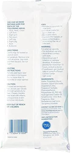 No-Rinse Bathing Wipes - 8 Disposable Body Wipes | Gentle, Moisturizing, Hypoallergenic thumbnail 2