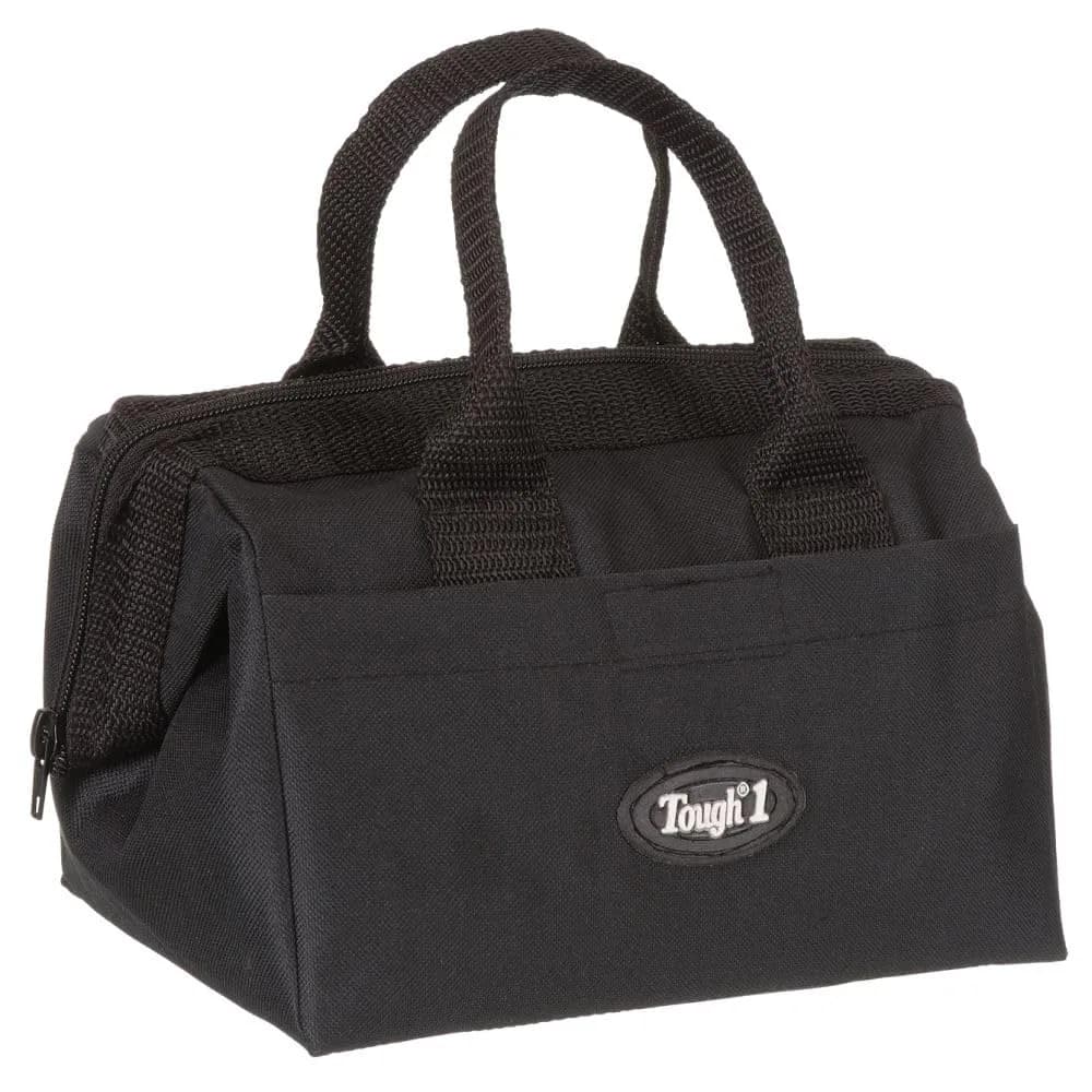 Tough 1 Groomer Accessory Bag - Black | Durable Nylon Show Bag with Zipper and Quick Grip Pockets
