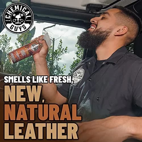 Chemical Guys New Car & Leather Scent Air Freshener Combo Pack 16 Fl Oz (473ml) Each | Odor Eliminating Spray for Cars thumbnail 2