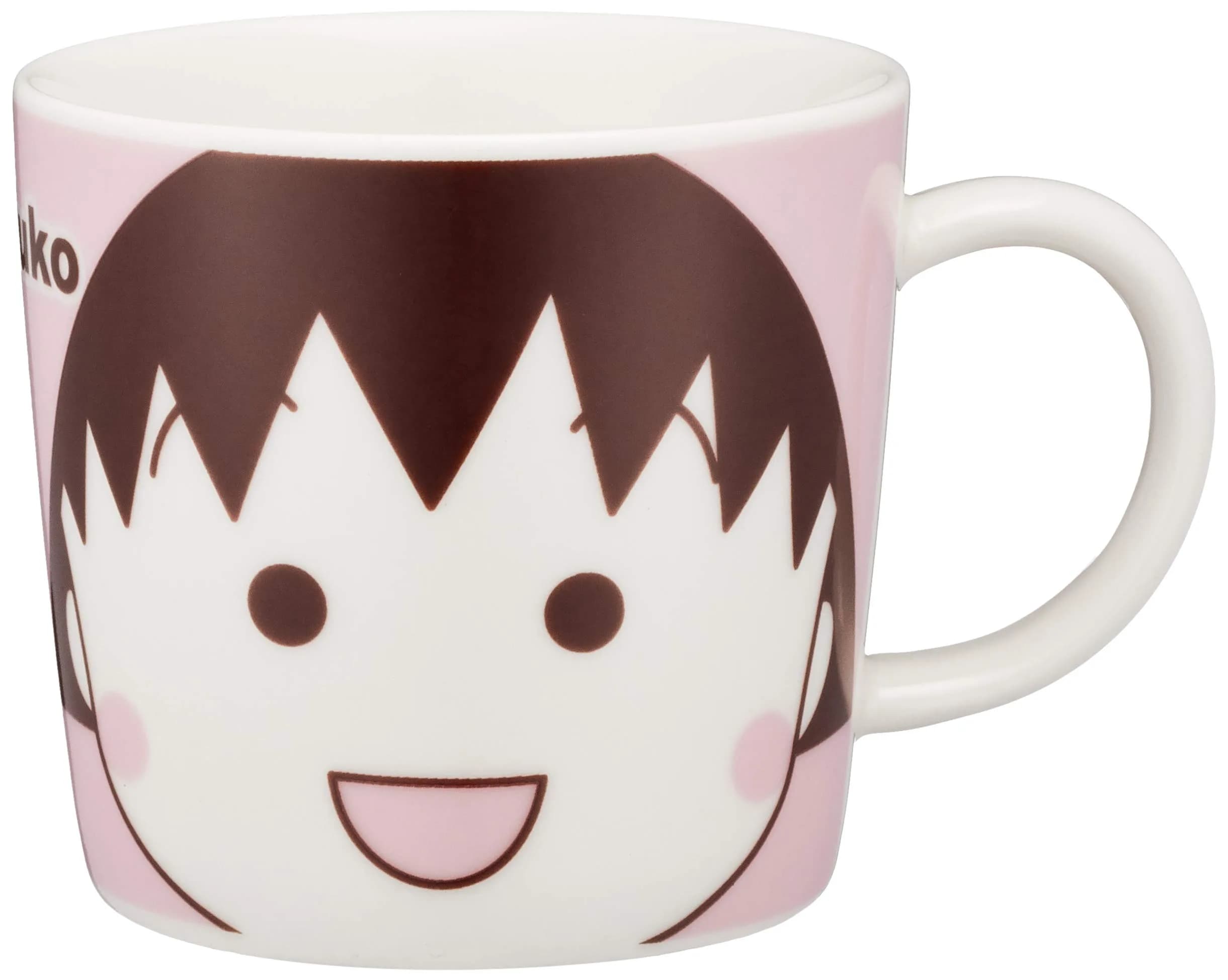 金正陶器(Kaneshotouki) Maruko Face Mug, S, Pink | 8.5 fl oz Porcelain Cup for Coffee & Tea