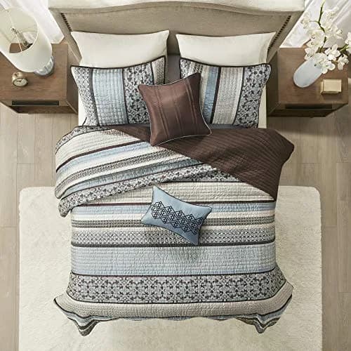 Madison Park Bedspread Set Full/Queen | All Season Jacquard Bedding Layer with Shams (90"x90") thumbnail 4