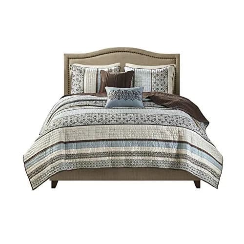 Madison Park Bedspread Set Full/Queen | All Season Jacquard Bedding Layer with Shams (90"x90") thumbnail 9