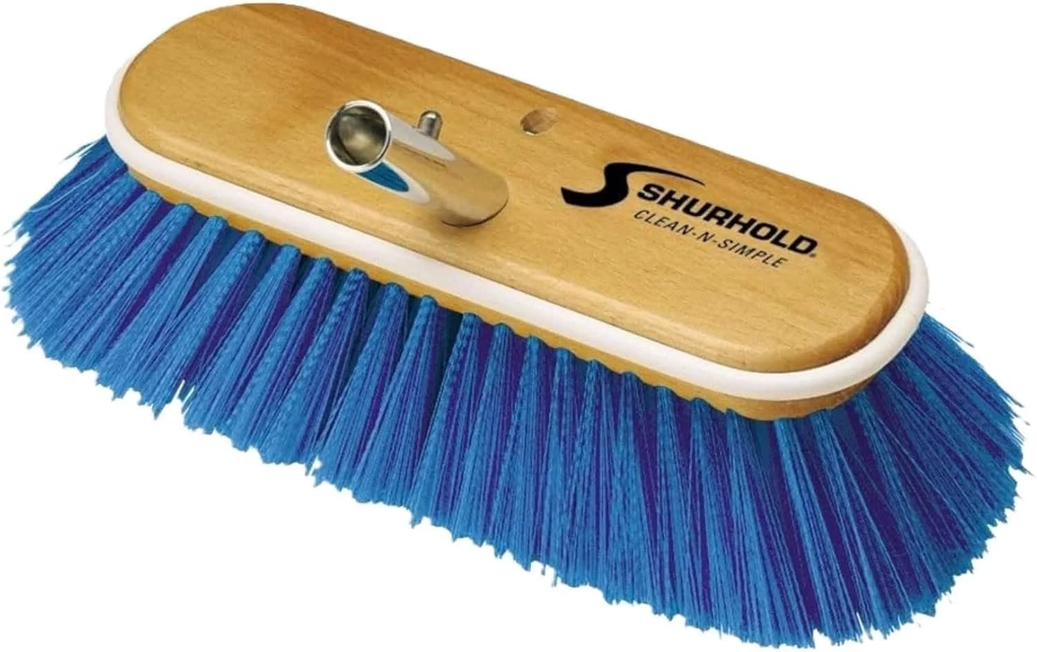 Shurhold Classic 10” Extra Soft Bristle Deck Brush | Gentle Surface Care for Boats — Extra - Soft, Blue - 10