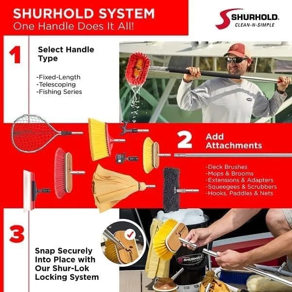 Shurhold Classic 10” Extra Soft Bristle Deck Brush | Gentle Surface Care for Boats thumbnail 2