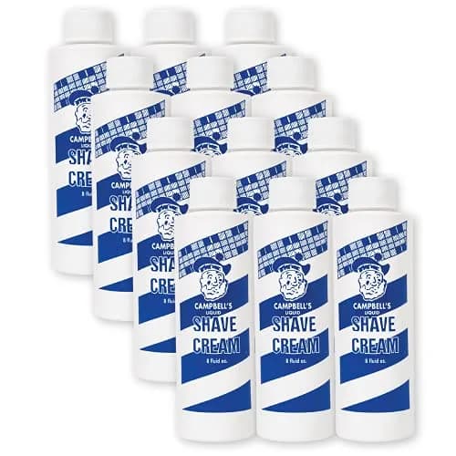 Campbell’s Liquid Shave Cream Lather, 8 Fl Oz (Pack of 12) | Barbershop-Quality Hot Lather for Professional Shaves thumbnail 1
