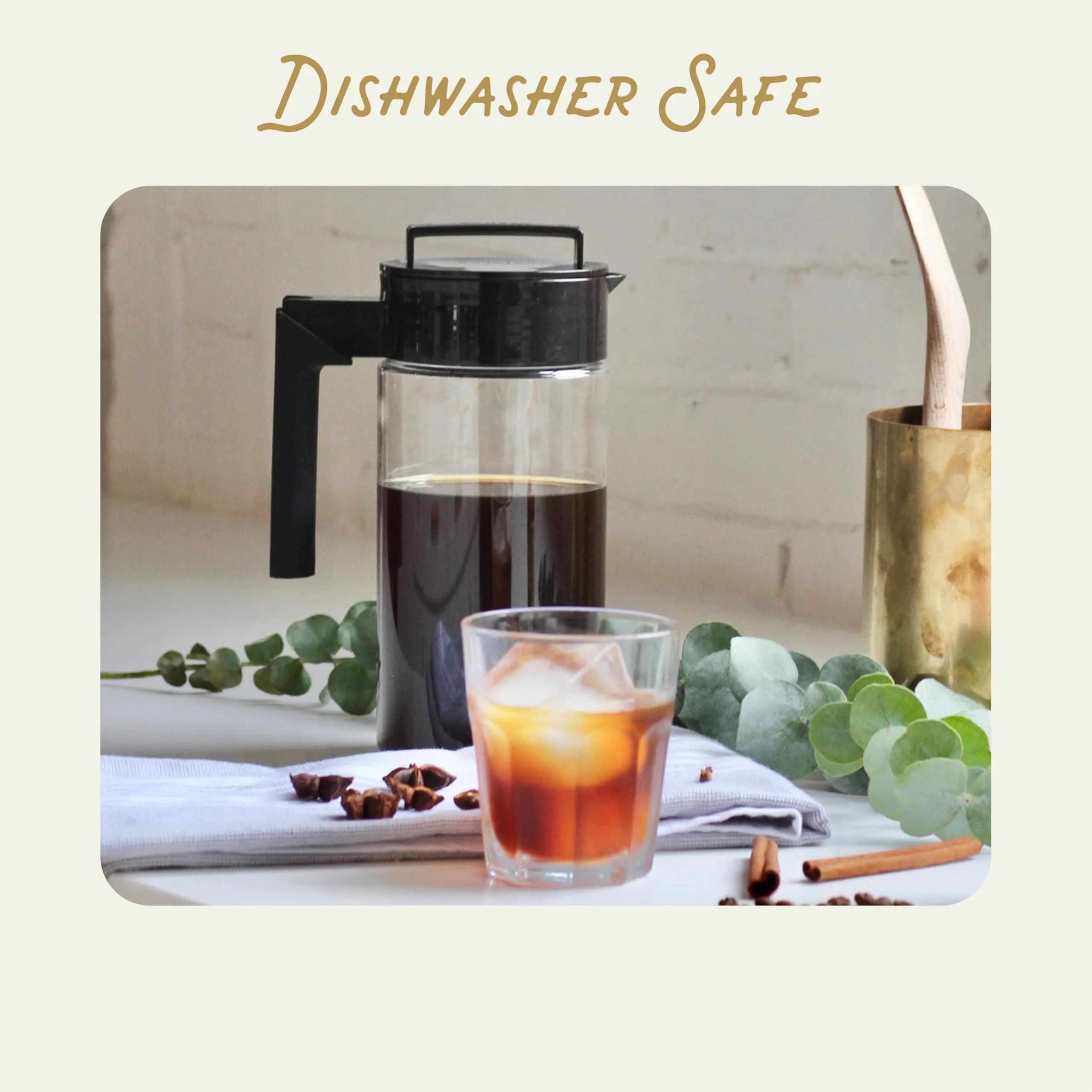 Takeya Deluxe 1 Quart Black Cold Brew Coffee Maker with Fine-Mesh Filter - view 5