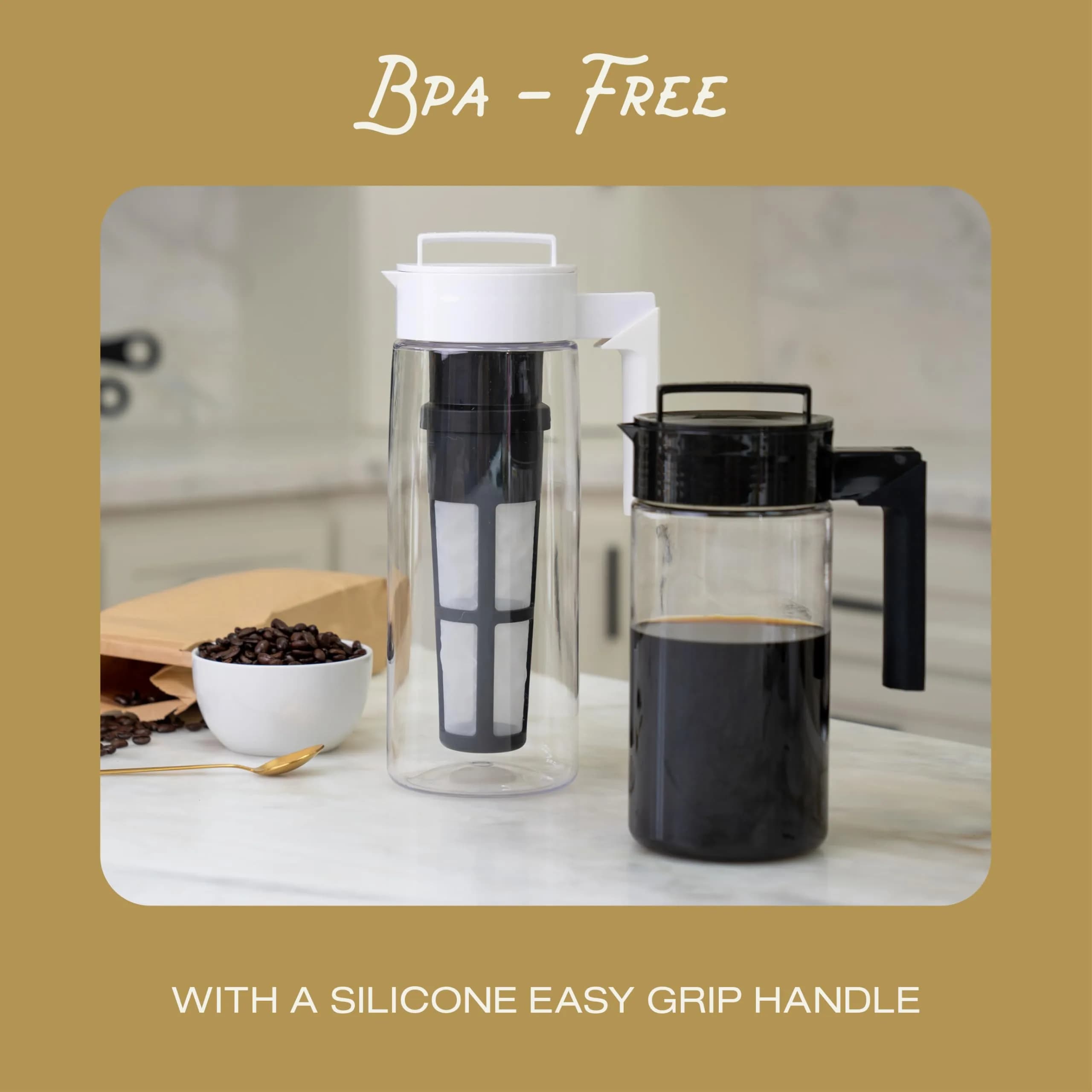 Takeya Deluxe Cold Brew Coffee Maker 1 qt (946ml) Black | Smooth, Less Acidic Coffee at Home - view 6