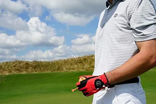 Zero Friction Men's Golf Gloves, Left Hand, One Size, Red | All-Weather Synthetic Grip & Comfort thumbnail 4
