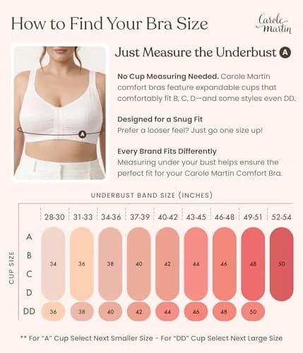 Carole Martin Comfort Front Closure Bras for Women, Wireless Sleep Bras | Soft Nylon Spandex Fit (34-48, B-C-D Cups) thumbnail 2