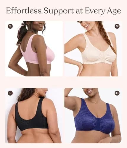 Carole Martin Comfort Front Closure Bras for Women, Wireless Sleep Bras | Soft Nylon/Spandex, B-D Cups, White thumbnail 6