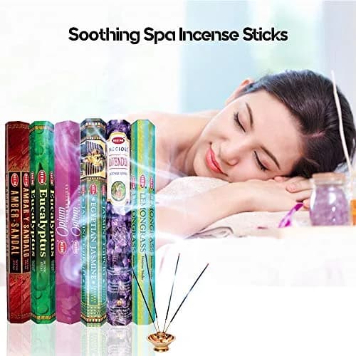 HEM assorted best sellers incense sticks pack of 6 | 120 Sticks, Fragrance - Lemongrass, Lavender, Egyptian Jasmine, Ambar Sandalo, Opium, Eucalyptus thumbnail 4