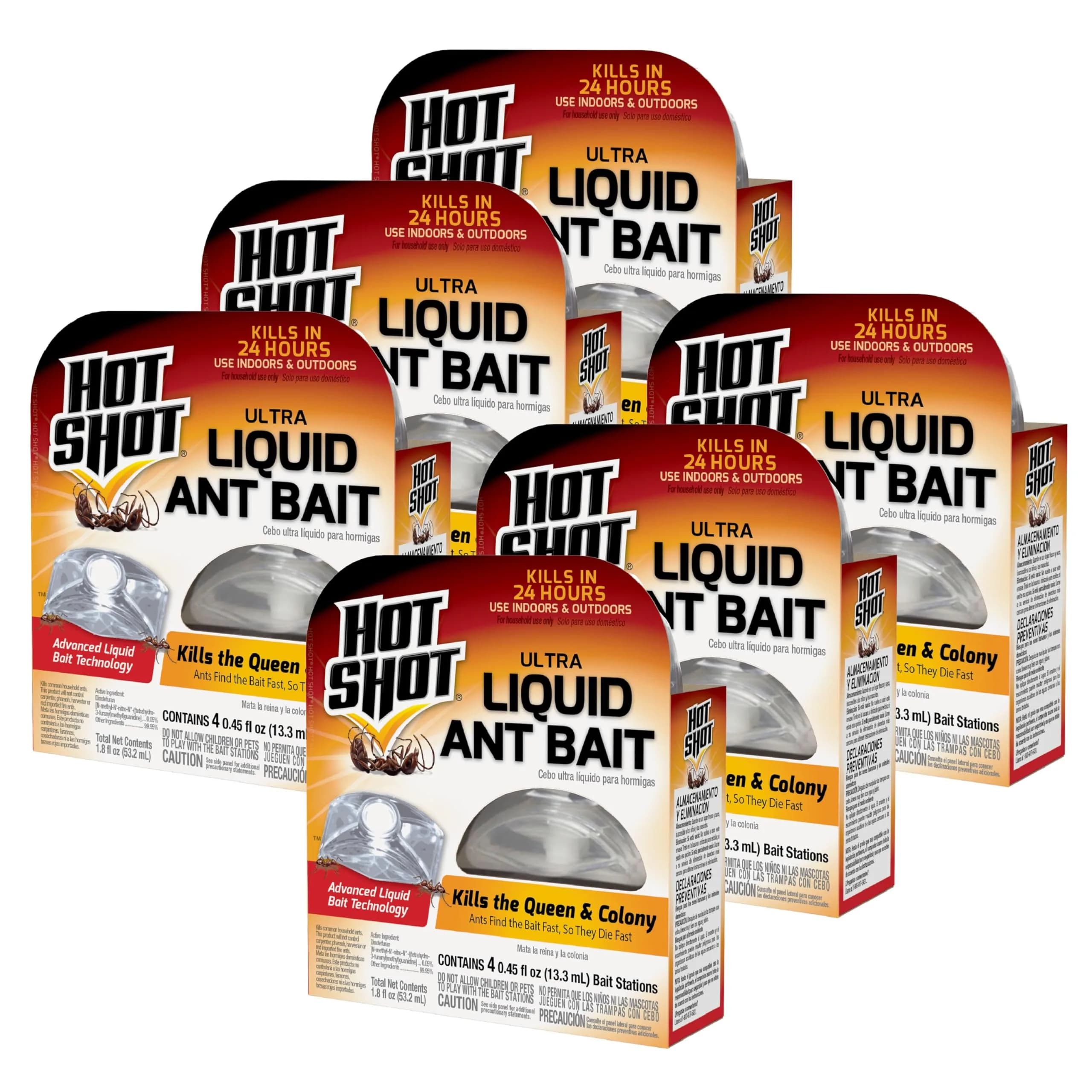 Hot Shot Ultra Liquid Ant Bait 4 Count | Kills Queen & Colony in 24 Hours - main product image