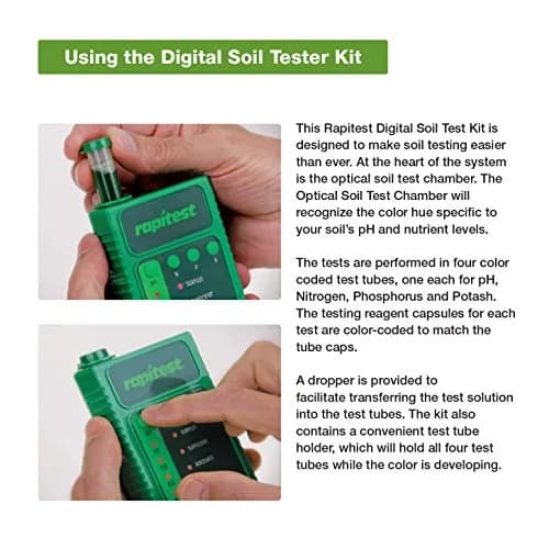 Luster Leaf 1605 Rapitest Digital Soil Testing Kit with 25 Tests | Measures pH, Nitrogen, Phosphorus, Potash thumbnail 5