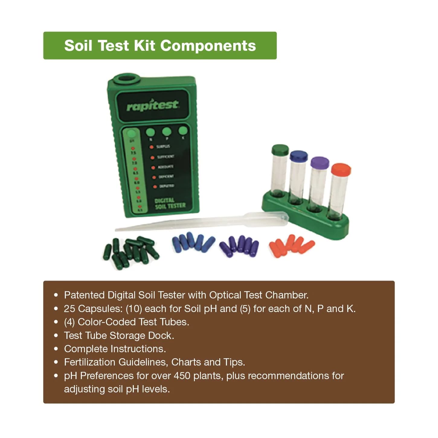 Luster Leaf 1605 Rapitest Digital Soil Testing Kit with 25 Tests | Measures pH, Nitrogen, Phosphorus, Potash - view 4