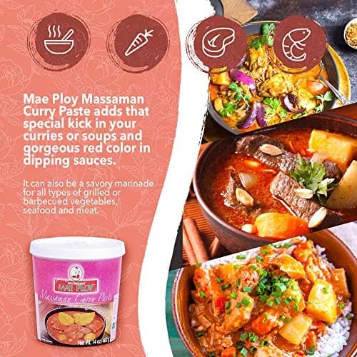 Mae Ploy Massaman Curry Paste 400g (14 oz) | Authentic Thai Flavor for Curries & Marinades thumbnail 3