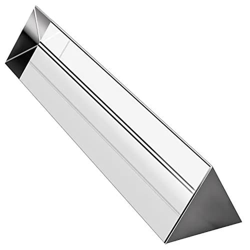 Amlong Crystal 6 inch Optical Glass Triangular Prism for Teaching Light Spectrum Physics and Photography, 150mm | Clear, Lead-Free thumbnail 1