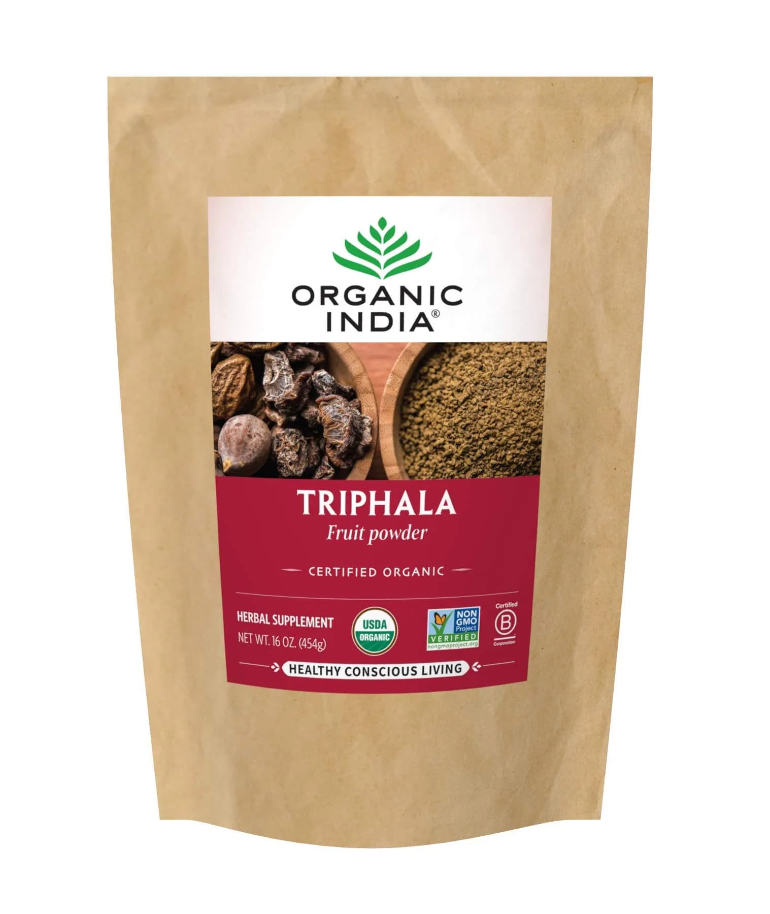 ORGANIC INDIA Triphala Capsules 16 oz | Herbal Supplement with Amla & Digestive Support - main product image