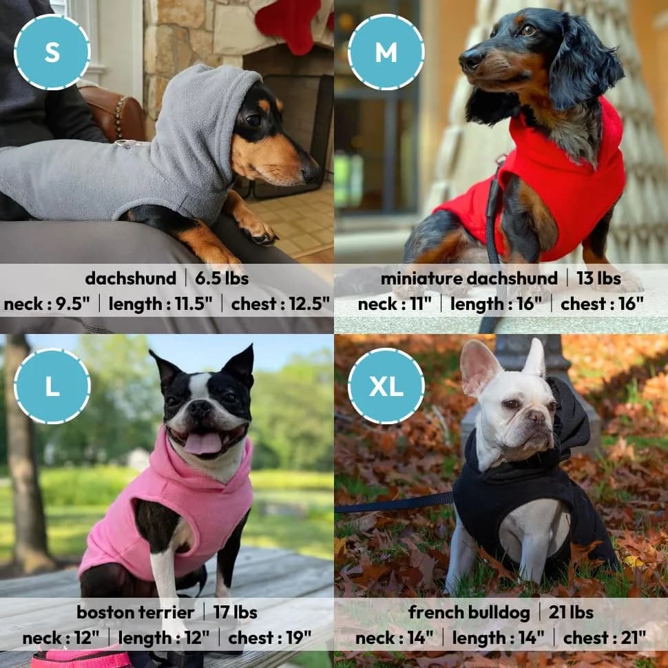 Gooby Fleece Vest Hoodie Dog Sweater, Black, Large | Warm, Easy-On Pullover for Small Dogs thumbnail 7