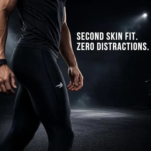 CompressionZ Men's Compression Pants Black Medium | Supportive Athletic Base Layer thumbnail 6