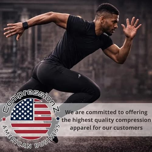 CompressionZ Men's Compression Pants Black Medium | Supportive Athletic Base Layer thumbnail 8