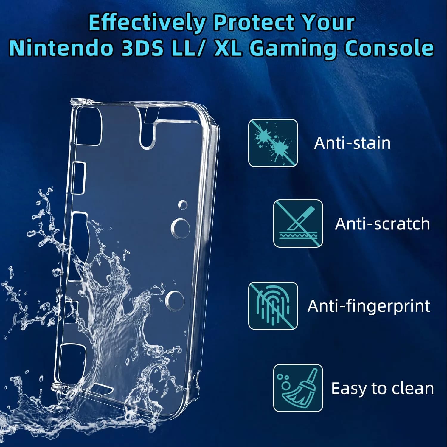 OSTENT Clear Crystal Hard Guard Case for Nintendo 3DS XL LL | Protects from Scratches & Impact - view 5
