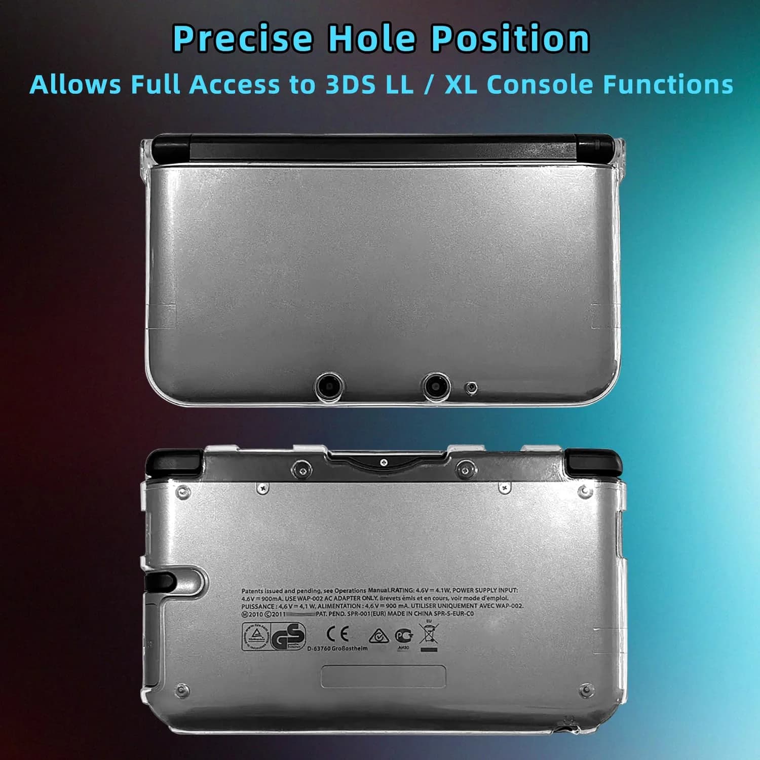OSTENT Clear Crystal Hard Guard Case for Nintendo 3DS XL LL | Protects from Scratches & Impact - view 2