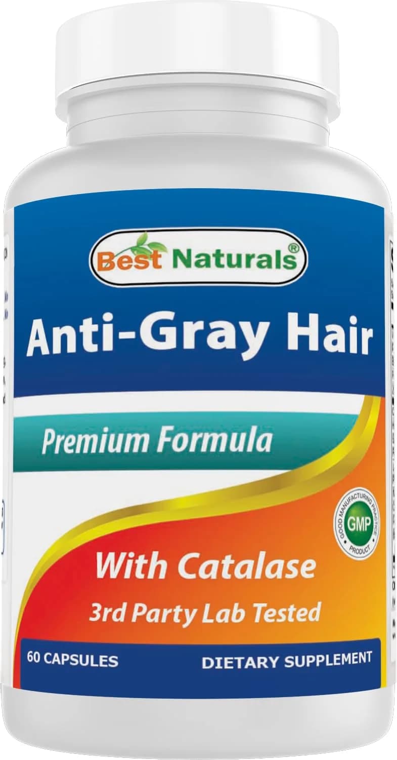 Best Naturals Anti Gray Hair Formula 60 Count (pack of 2) | Support Hair Color Restoration — Gray