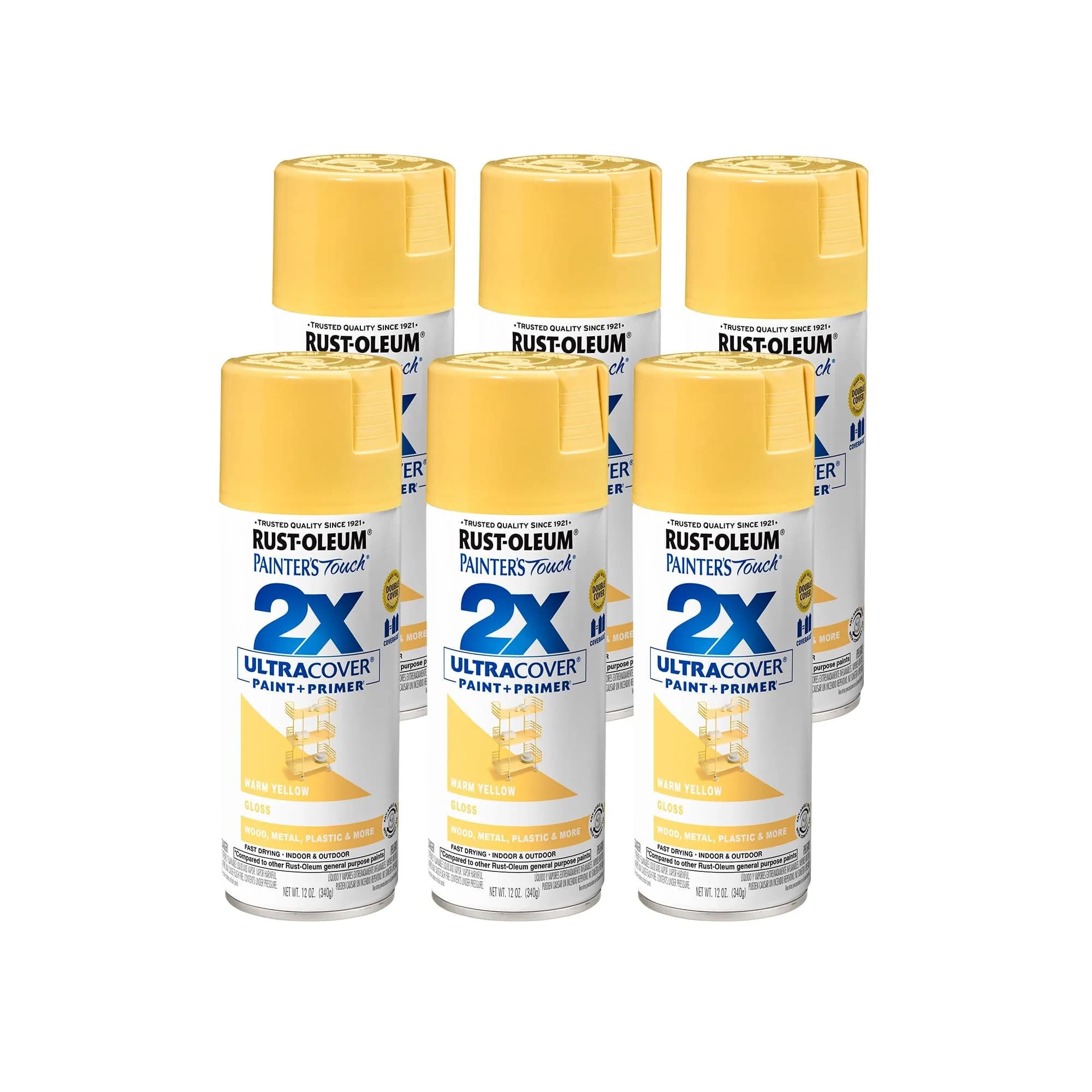 Rust-Oleum Painter's Touch 2X Ultra Cover Spray Paint, Satin Moss Green, 340g (12 Oz) - main product image