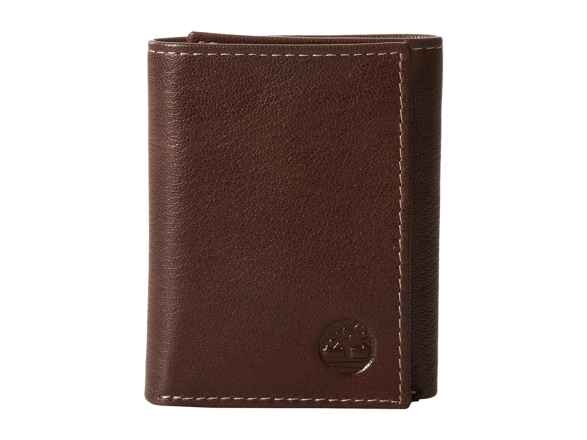 Timberland Men's Leather Trifold Wallet With ID Window, Brown 10.8cm (4.25") | Genuine Italian Leather RFID Blocking — Brown (Blix)