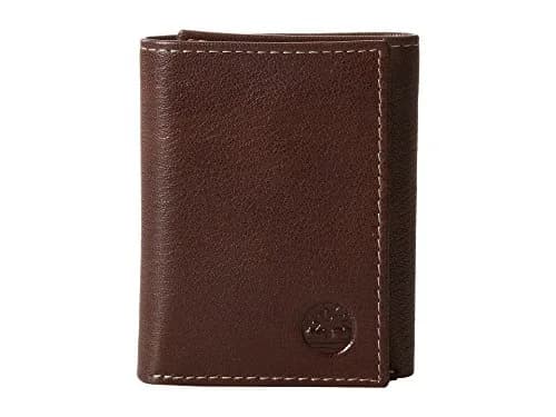 Timberland Men's Leather Trifold Wallet With ID Window, Brown 10.8cm (4.25") | Genuine Italian Leather RFID Blocking thumbnail 1