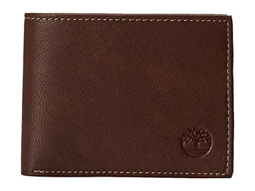 Timberland Blix Slimfold Brown Leather Wallet | Genuine Leather Bifold with 3 Card Slots & ID Window thumbnail 1