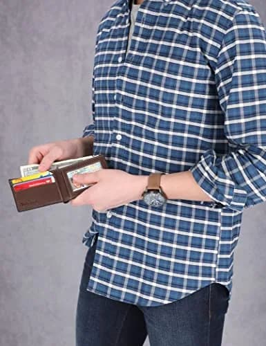 Timberland Blix Slimfold Brown Leather Wallet | Genuine Leather Bifold with 3 Card Slots & ID Window thumbnail 2