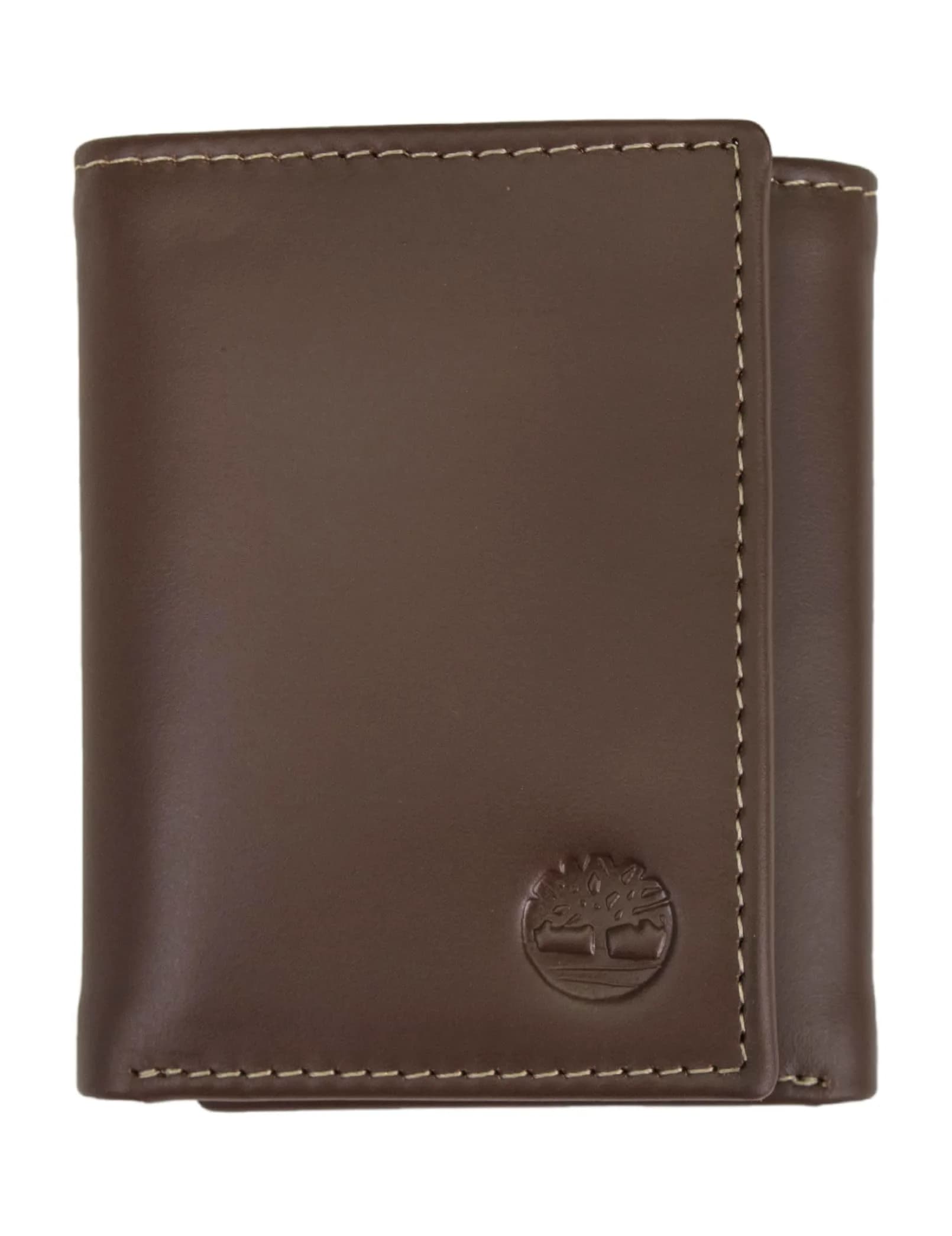 Timberland Men's Leather Trifold Wallet With ID Window, Black 10.8cm (4.25") | Genuine Italian Leather, RFID Blocking — Brown (Hunter) / One Size