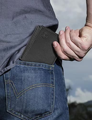 Timberland Men's Leather Trifold Wallet With ID Window, Black 10.8cm (4.25") | Genuine Italian Leather, RFID Blocking thumbnail 5