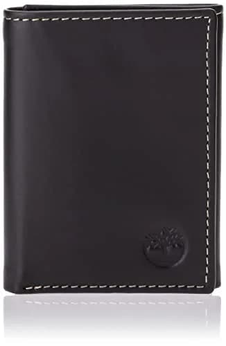 Timberland Men's Leather Trifold Wallet Black (Hunter) 10.8cm x 8.9cm | Genuine Italian Leather thumbnail 3