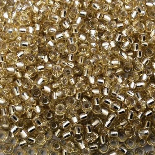 Miyuki Round Seed Bead Size 8/0 22g Tube Silverlined Lt Gold | High-Quality Japanese Seed Beads for Jewelry & Crafts thumbnail 1