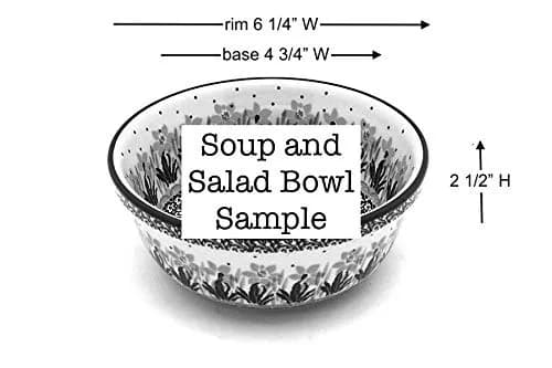 Polish Pottery Bowl - Salad - Autumn | Handmade Polish Stoneware, Microwave & Oven Safe thumbnail 3