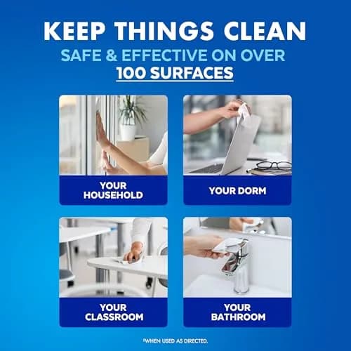 Lysol Disinfecting Wipes Multi-Surface Cleaner Crisp Linen 80 ct | Kills 99.9% of Viruses & Bacteria thumbnail 4
