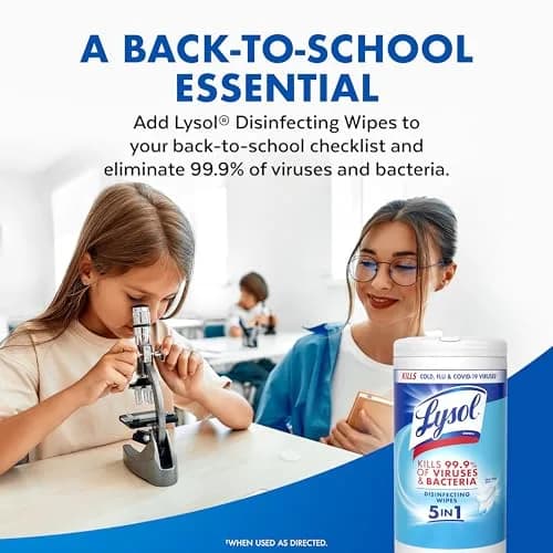 Lysol Disinfecting Wipes Multi-Surface Cleaner Crisp Linen 80 ct | Kills 99.9% of Viruses & Bacteria thumbnail 9