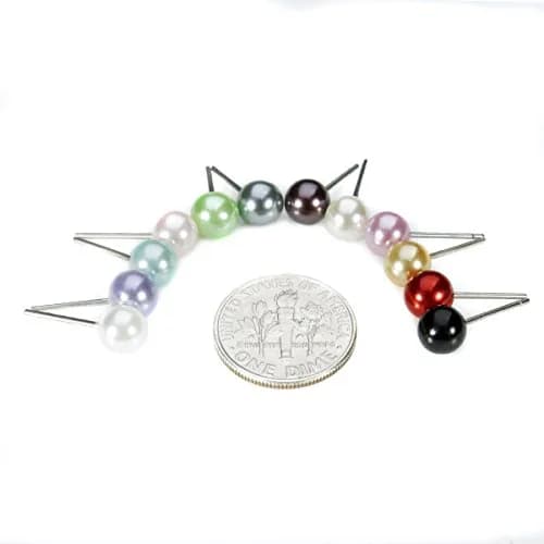 JEWELRIESHOP Hypoallergenic Pearl Earrings Set | 12 Pairs, 6mm | Colorful Faux Pearls for Women thumbnail 3