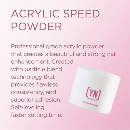Young Nails Acrylic Speed Powder - Self-Leveling Acrylic Nail Powder, Clear, 45g | Superior Adhesion & Fast Set thumbnail 2